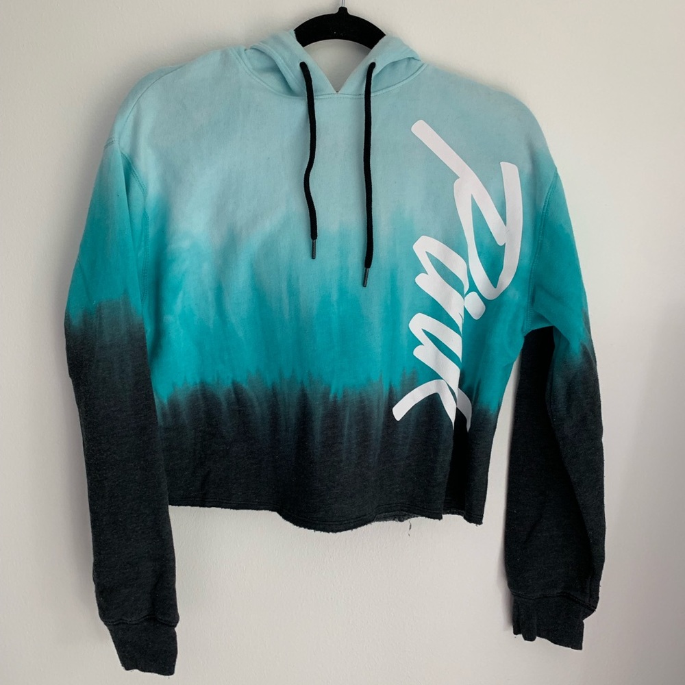 Cropped PINK Tie-dye Hoodie